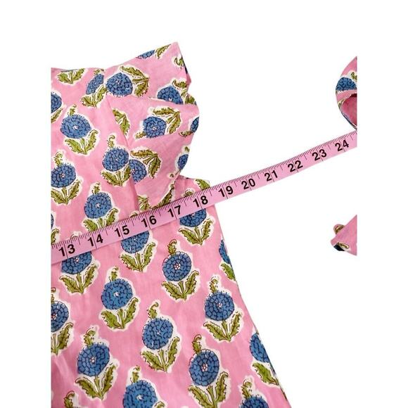 Darlington Isle Pink Floral Midi Dress 100% Cotton Preppy Charm Modest Womens XS - Picture 7 of 10